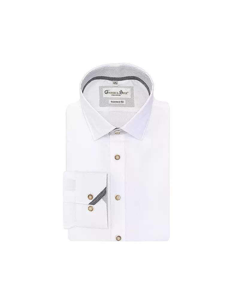 GWEIH & SILK | Camicia tradizionale Tailored Fit | Bianco