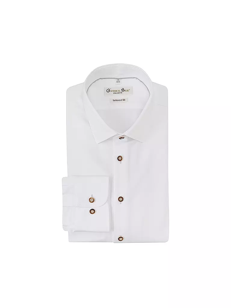 GWEIH & SILK | Camicia tradizionale WEISSENSEE con vestibilità moderna | Bianco