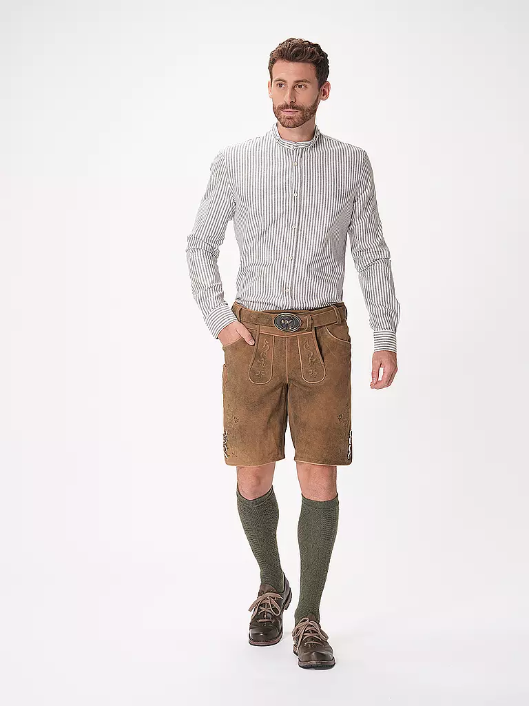 GWEIH & SILK | Lederhose LEO | Marrone chiaro