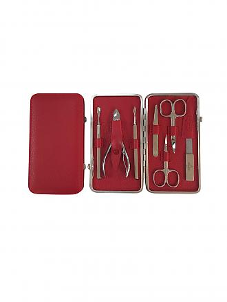 HAMMANN | Set manicure in pelle (Rosso, 7 pezzi)