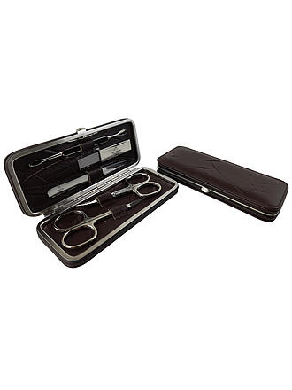 HAMMANN | Set manicure in pelle (Marrone, 5 pezzi)