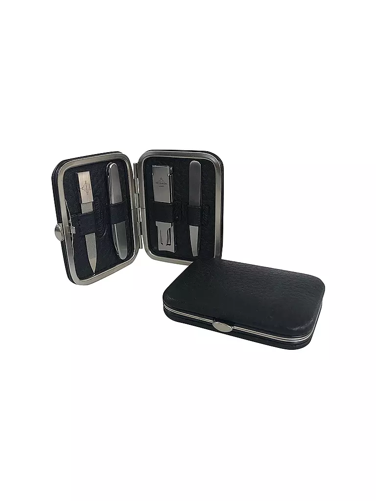 HAMMANN | Mini set manicure da uomo in pelle (nero, 4 pezzi) | Nero