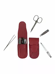 HAMMANN | Set da viaggio per manicure in pelle (rosso, 3 pezzi) | Rosso