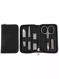 HAMMANN | Set manicure in pelle (Nero, 5 pezzi) | Marrone