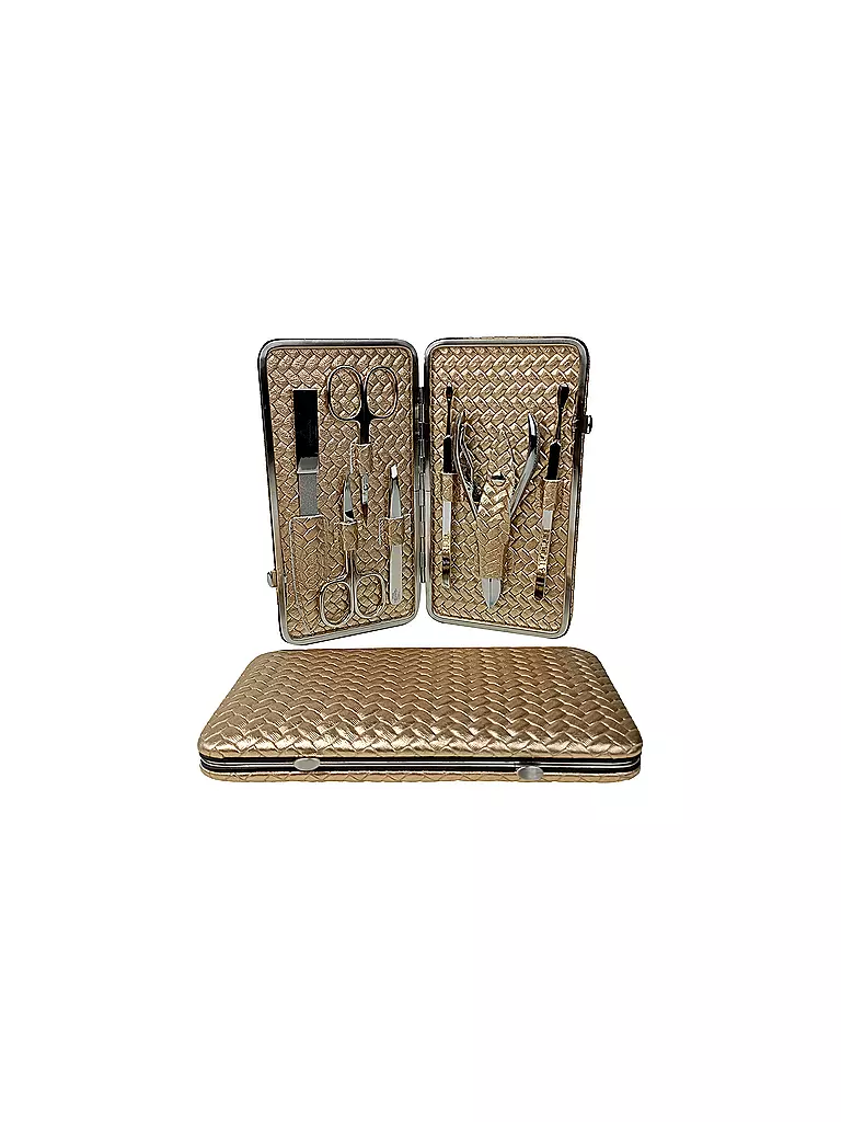 HAMMANN | Set manicure in pelle (oro / 7 pezzi) | Oro