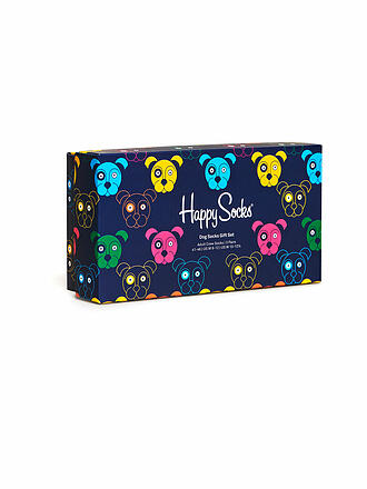 HAPPY SOCKS | Confezione regalo da uomo calzini MIXED DOGS confezione da 3 paia 41-46 navy