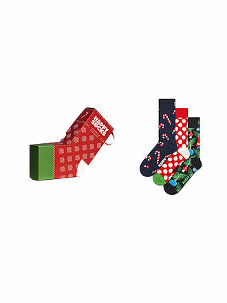 HAPPY SOCKS | Set regalo natalizio da donna, confezione da 3, taglia 36-40, blu navy