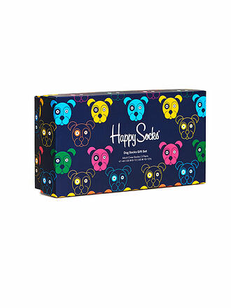 HAPPY SOCKS | Confezione regalo da donna calzini MIXED DOGS confezione da 3 paia 36-40 navy