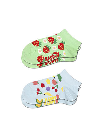 HAPPY SOCKS | Calzini sneaker da bambino confezione da 2 STRAWBERRY verde chiaro