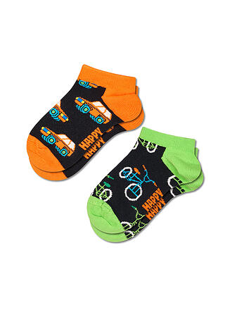 HAPPY SOCKS | Calzini sneaker da bambino confezione da 2 pz. TRANSPORT black