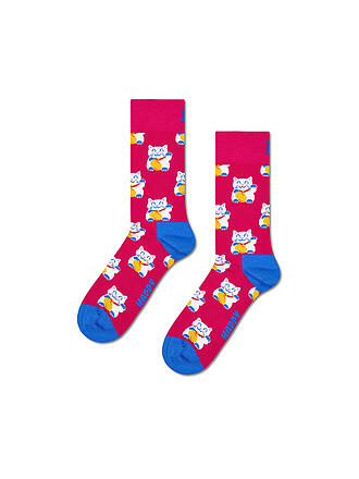 HAPPY SOCKS | Calzini da donna LUCKY NEKO 36-40 rosa scuro