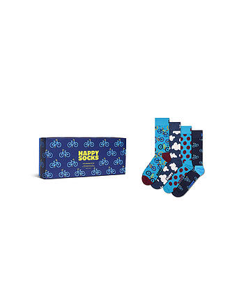 HAPPY SOCKS | Set di calzini da uomo BIKE SOCKS, confezione da 4 paia, taglia 41-46, blu