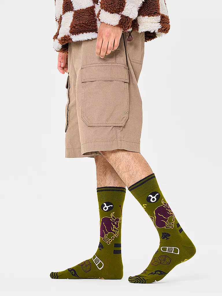 HAPPY SOCKS | Calze da donna 36-40 TORO verde scuro | Oliva