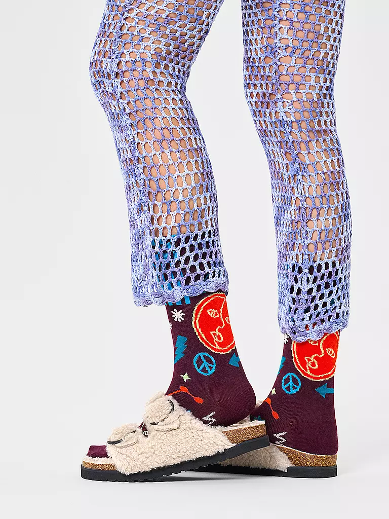 HAPPY SOCKS | Calze da donna 36-40 ZWILLING rosso scuro | Rosso scuro