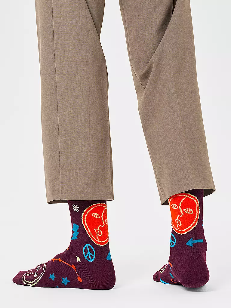 HAPPY SOCKS | Calze da donna 36-40 ZWILLING rosso scuro | 