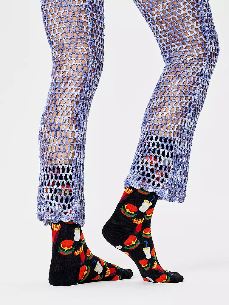 HAPPY SOCKS | Calze da donna HAMBURGER 36-40 nere | 