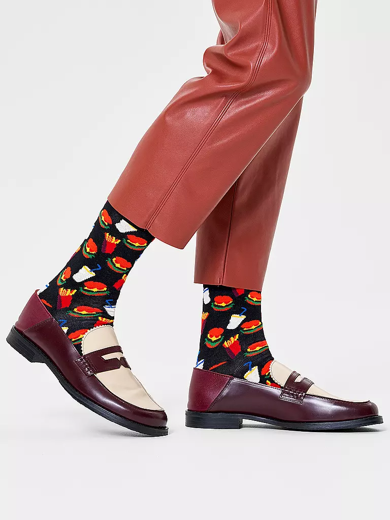 HAPPY SOCKS | Calze da donna HAMBURGER 36-40 nere | 