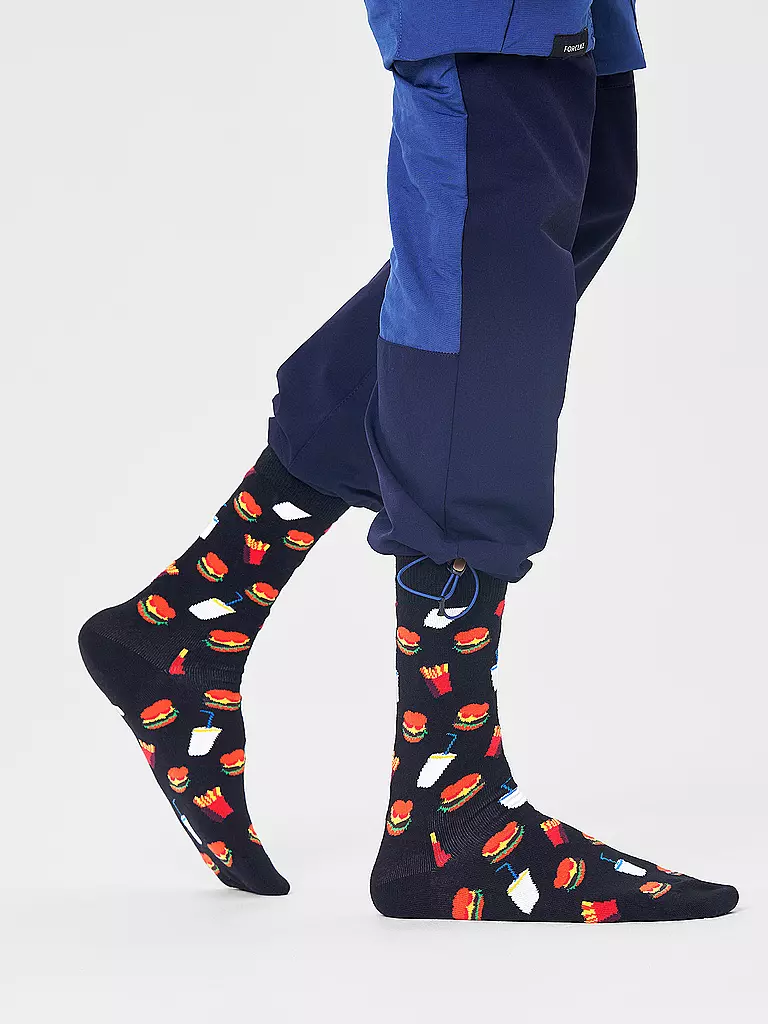 HAPPY SOCKS | Calze da donna HAMBURGER 36-40 smu | Nero