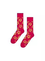 HAPPY SOCKS | Calze da donna HIBISCUS 36-40 rosa scuro | Rosso