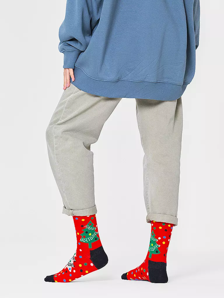HAPPY SOCKS | Calze da donna HOLIDAYS 36-40 rosse | Rosso