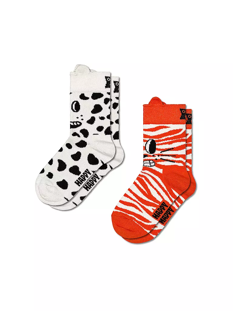HAPPY SOCKS | Calzini da bambino CAT & DOG, confezione da 2, bianco | Crema