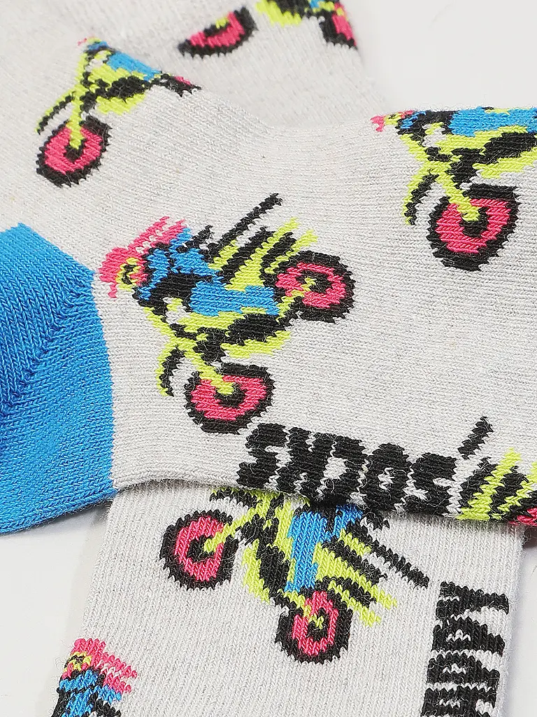 HAPPY SOCKS | Calzini da bambino MOTORBIKE grigi | Grigio chiaro