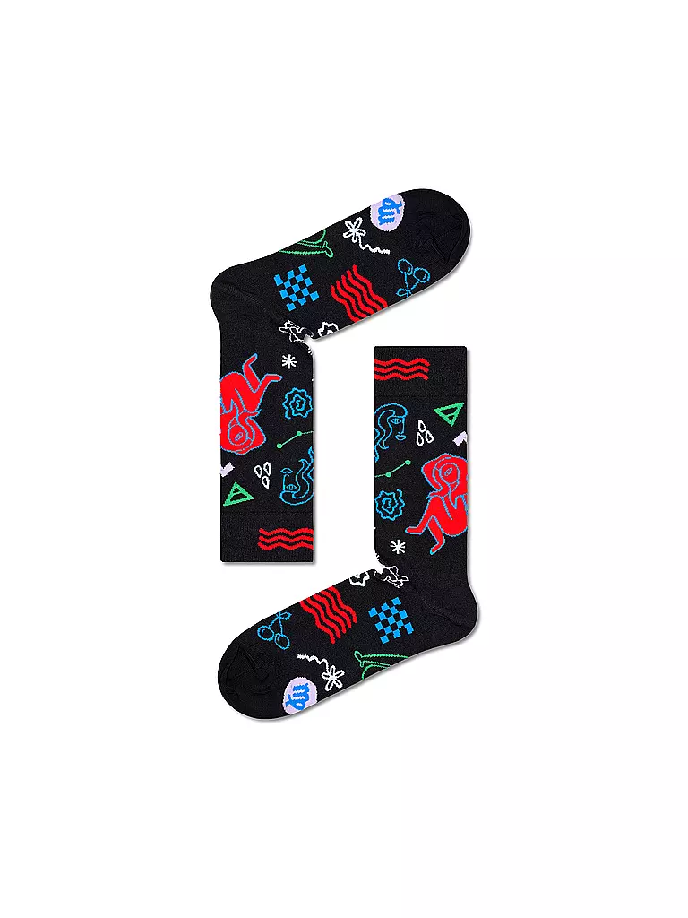 HAPPY SOCKS | Calzini da donna 36-40 JUNGFRAU beige | Nero
