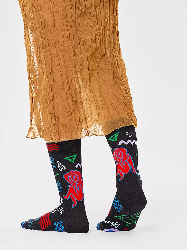 HAPPY SOCKS | Calzini da donna 36-40 JUNGFRAU beige | Nero