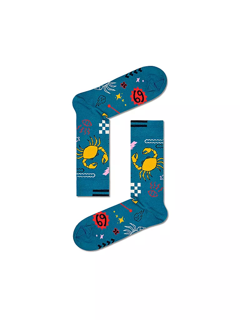 HAPPY SOCKS | Calzini da donna 36-40 KREBS white | Petrolio