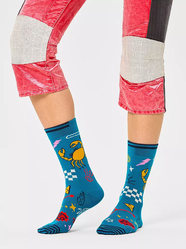 HAPPY SOCKS | Calzini da donna 36-40 KREBS white | Petrolio