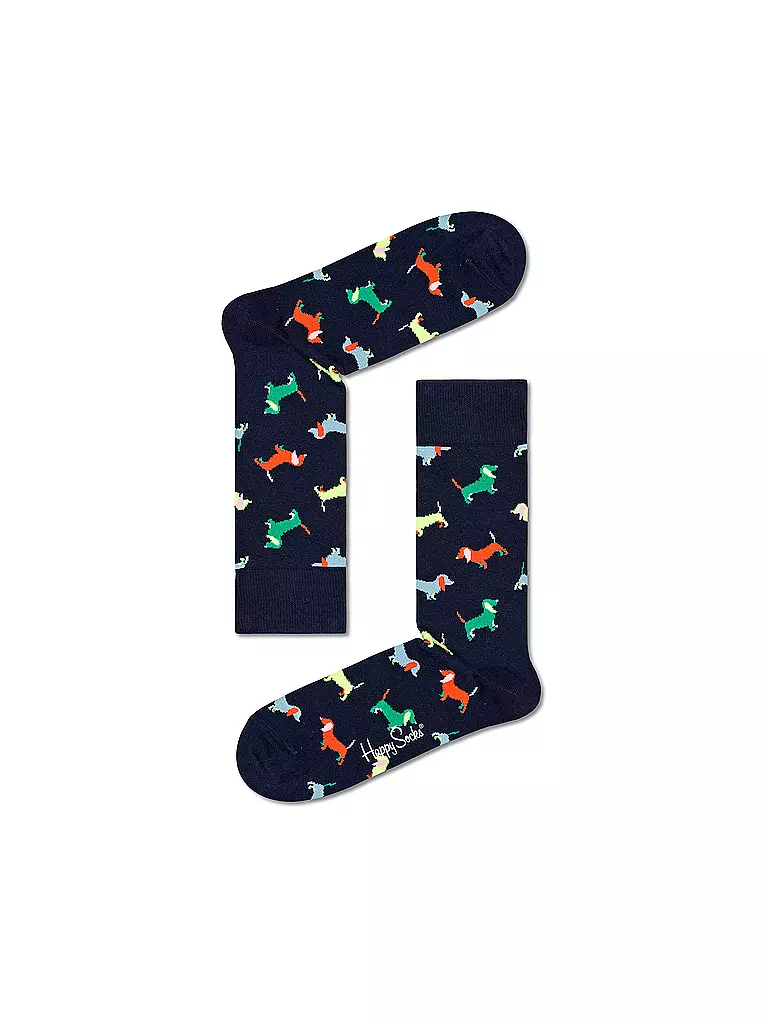 HAPPY SOCKS | Calzini da donna 36-40 PUPPY LOVE navy | Blu scuro
