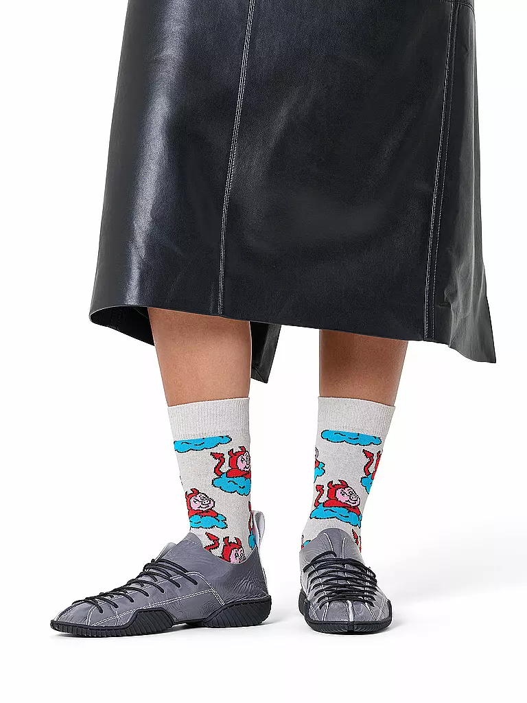 HAPPY SOCKS | Calzini da donna BAD PIG 36-40 grey | Grigio chiaro