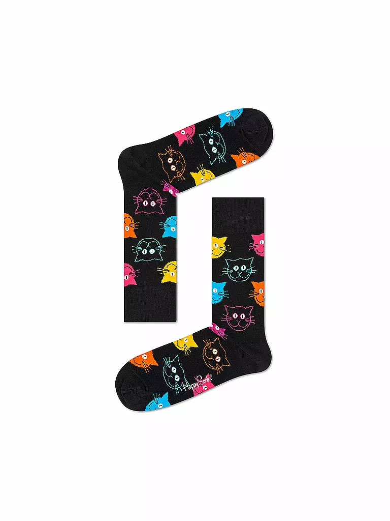 HAPPY SOCKS | Calzini da donna CAT 36-40 neri | Nero