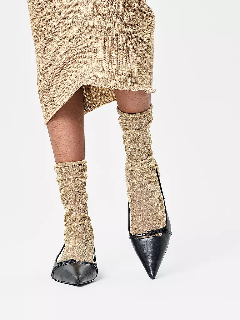HAPPY SOCKS | Calzini da donna CRINKLY GLITTER SOCK beige / oro | Oro