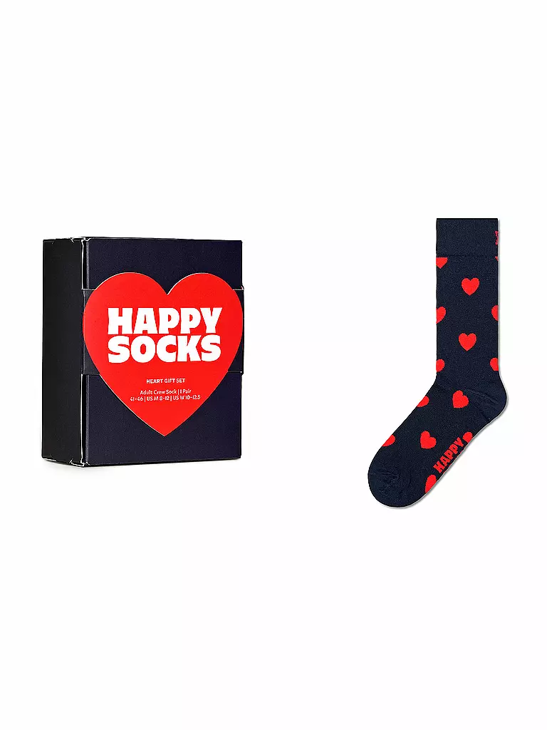 HAPPY SOCKS | Calzini da donna HEART GIFT SET taglia 36 - 40 blu navy | Blu scuro
