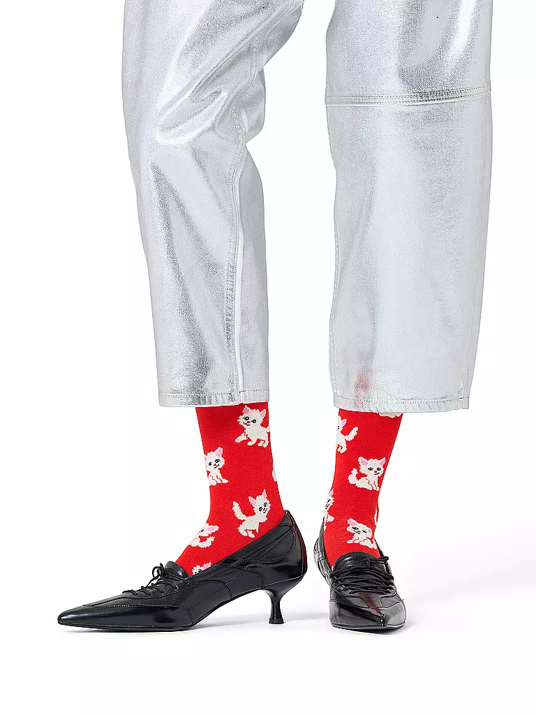 HAPPY SOCKS | Calzini da donna KITTEN 36-40 red | Rosso