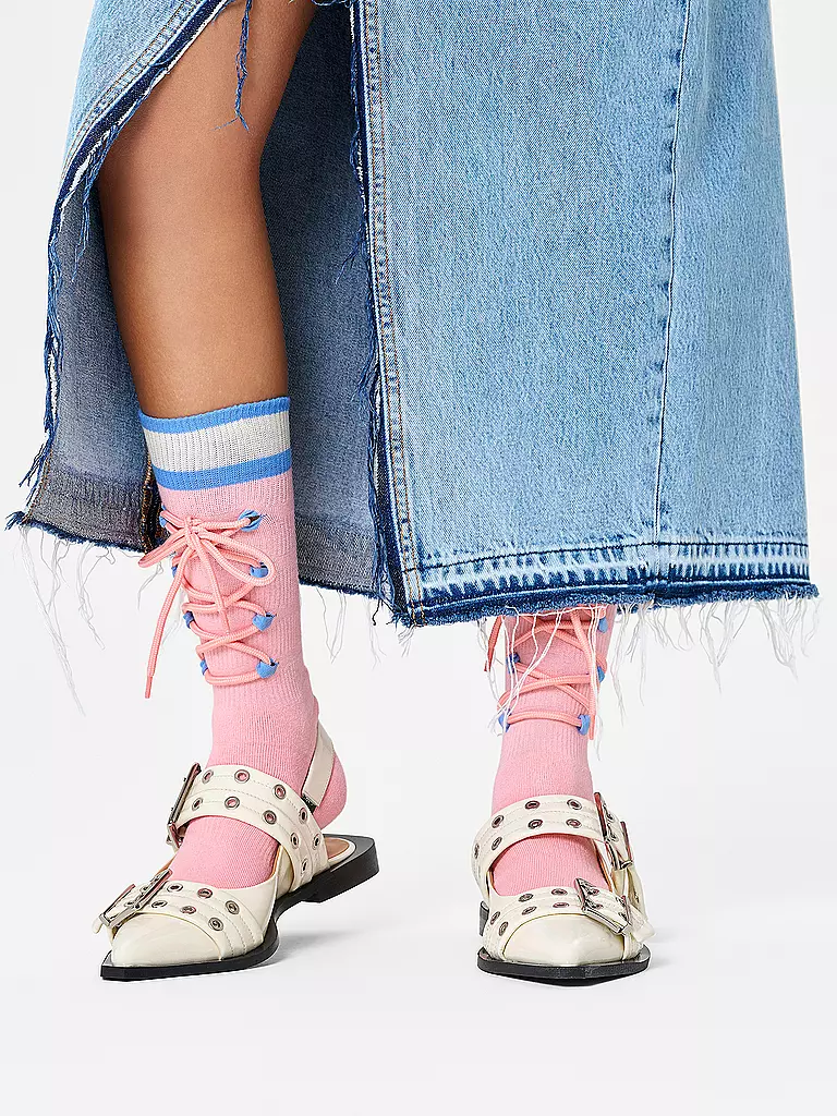 HAPPY SOCKS | Calzini da donna LACE SNEAKER SOCK 36-40 rosa chiaro | Rosa