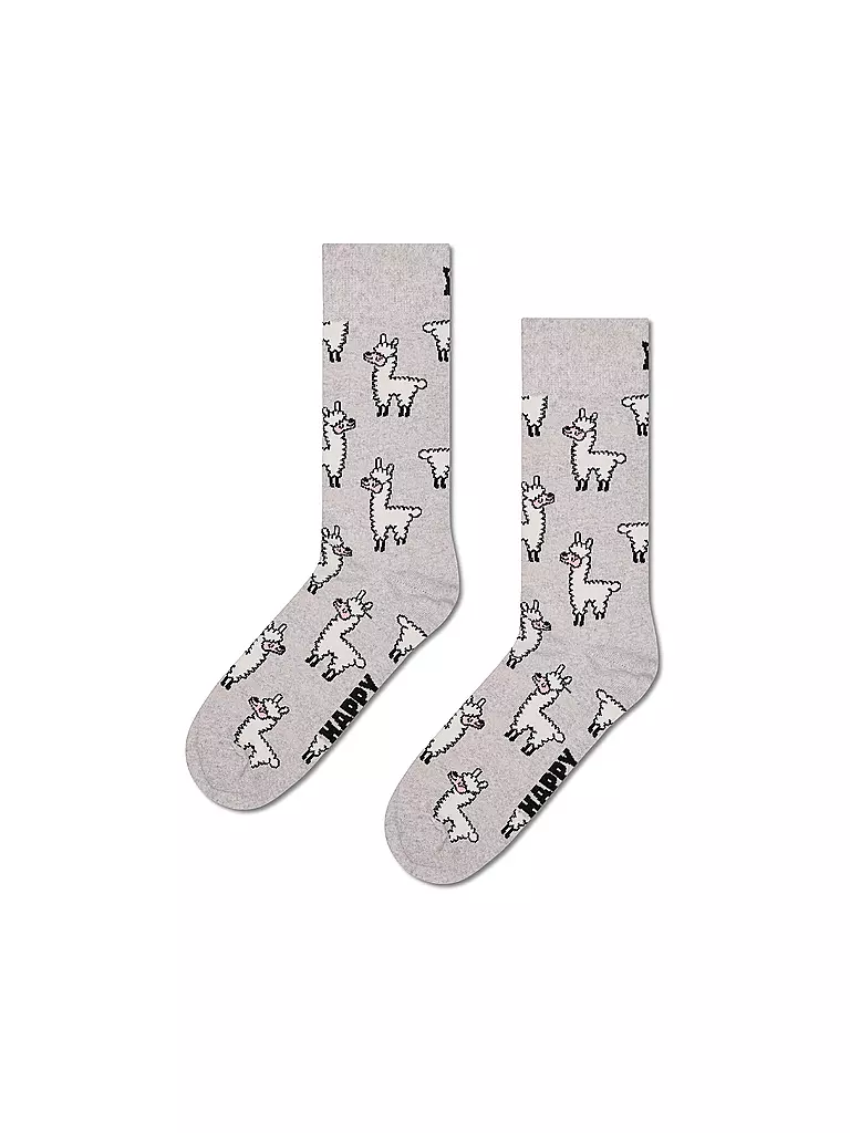 HAPPY SOCKS | Calzini da donna LLAMA 36-40 grigio | Grigio chiaro