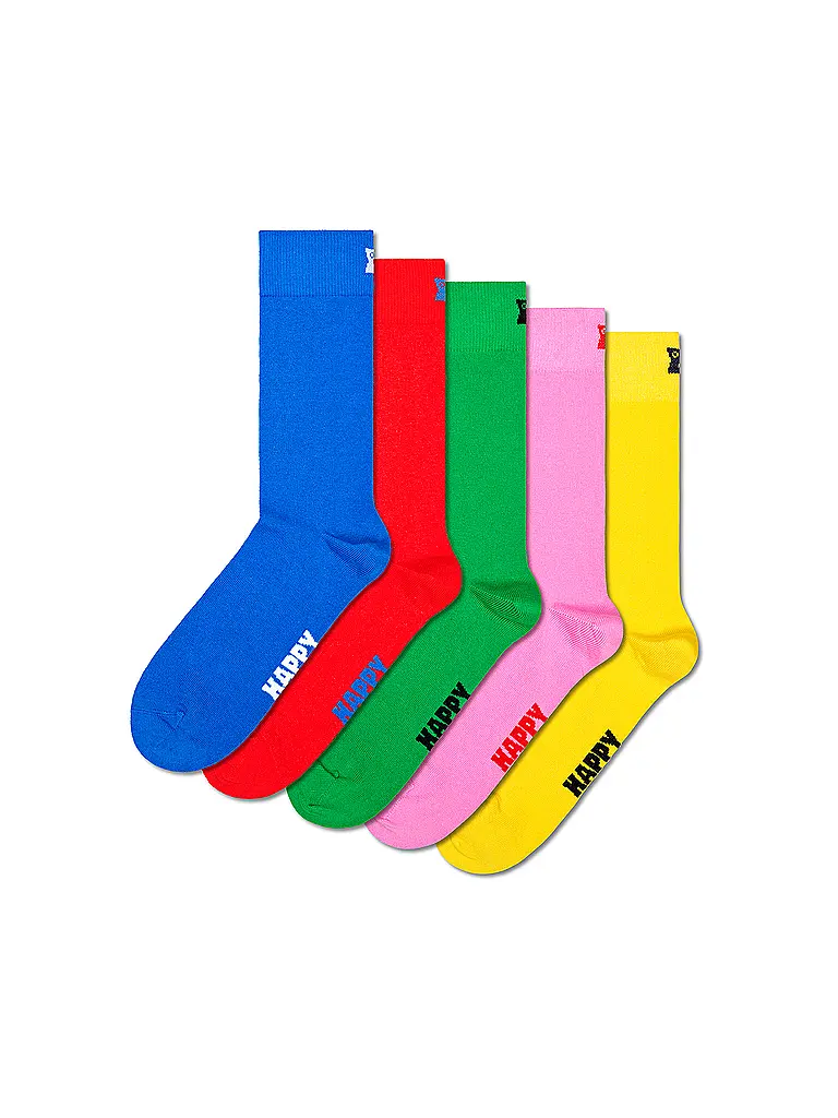 HAPPY SOCKS | Calzini da uomo, confezione da 5, SOLID 41-46 blu | Blu