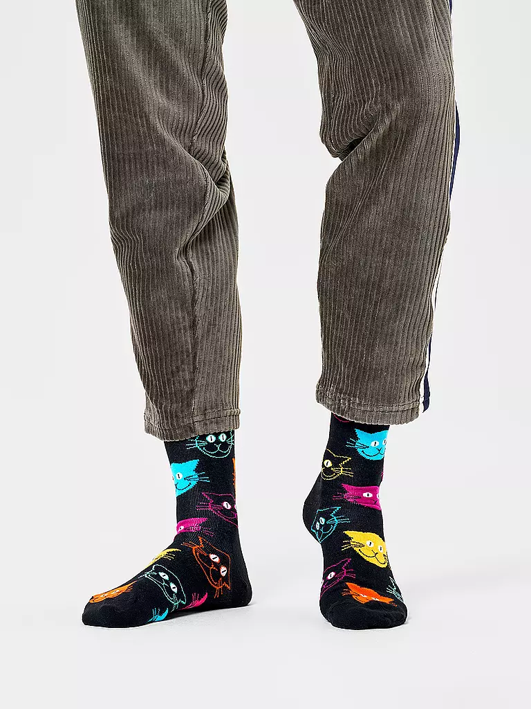 HAPPY SOCKS | Calzini da uomo CAT neri | Nero