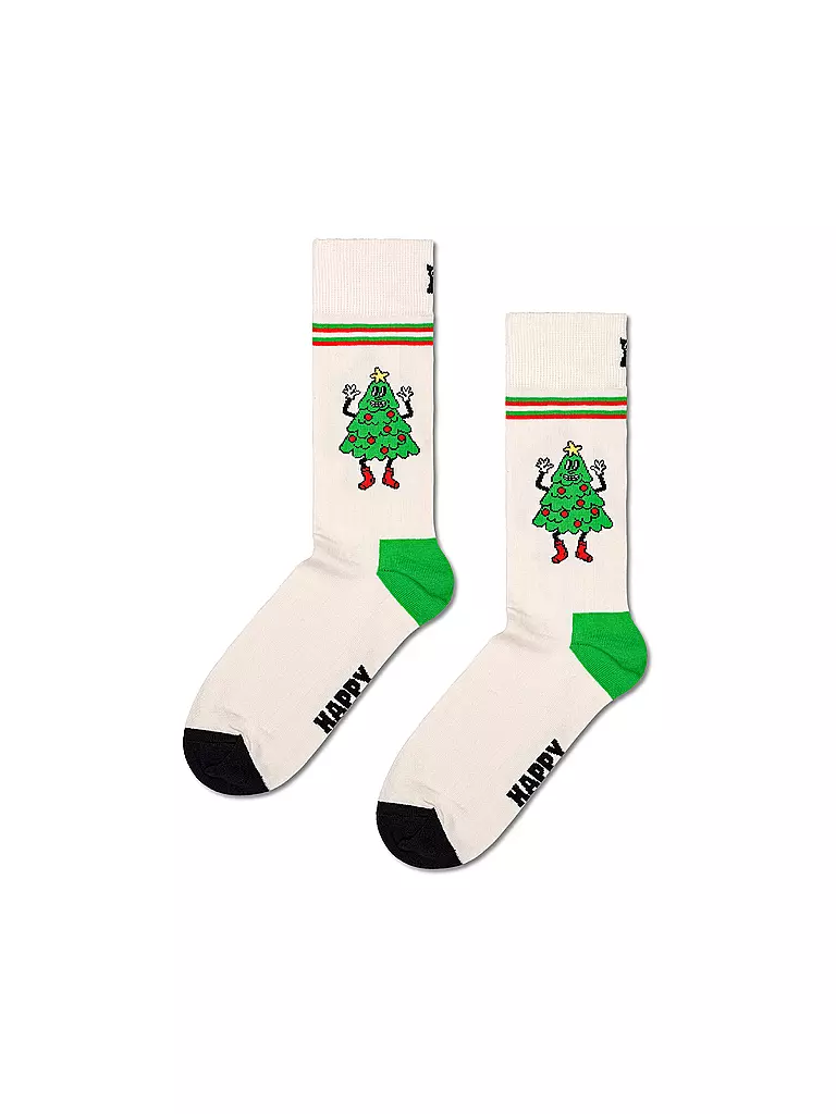 HAPPY SOCKS | Calzini da uomo HAPPY TREE taglia 41 - 46 white | Crema