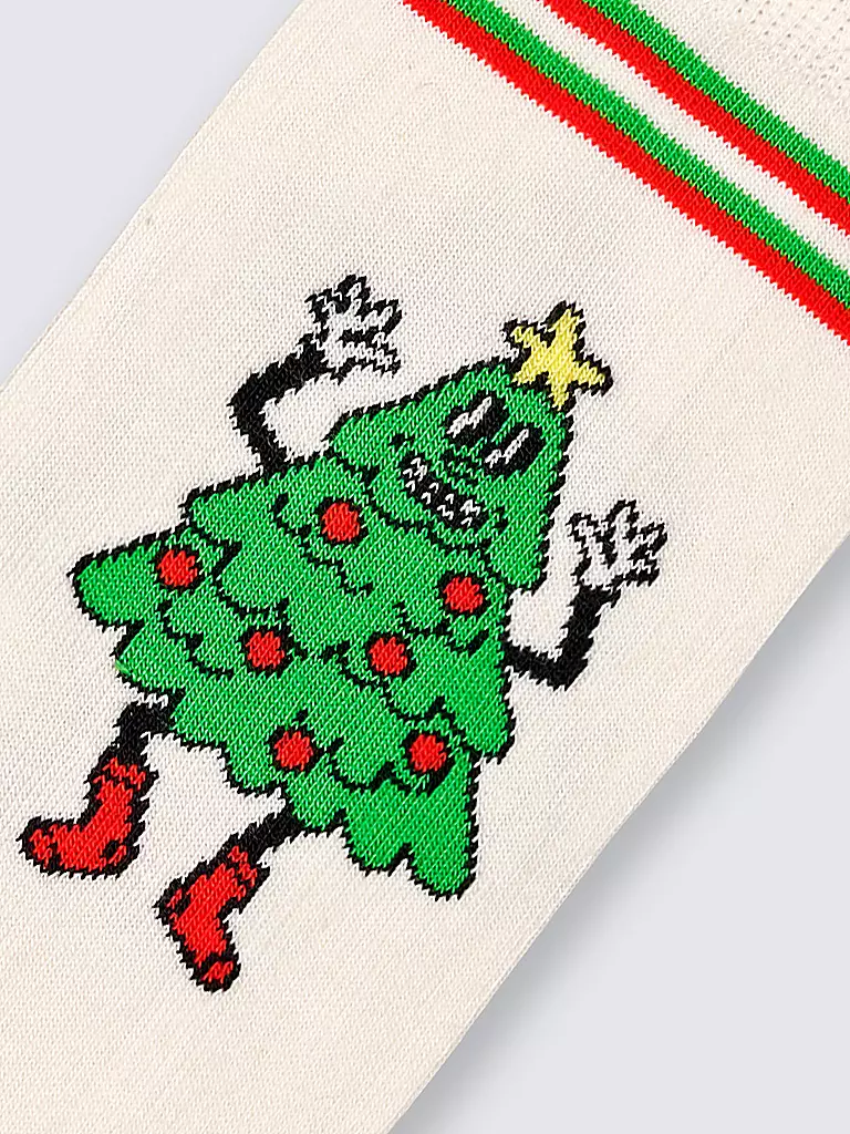 HAPPY SOCKS | Calzini da uomo HAPPY TREE taglia 41 - 46 white | Crema