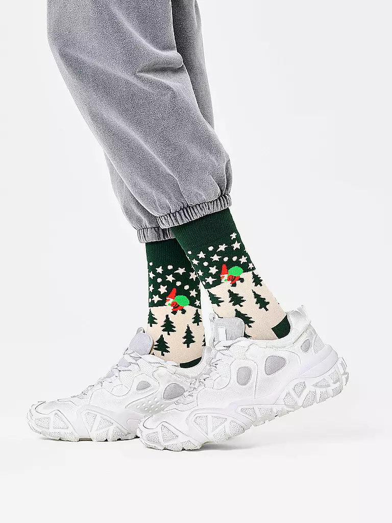 HAPPY SOCKS | Calzini da uomo SANTA taglia 41 - 46 verde scuro | Verde scuro