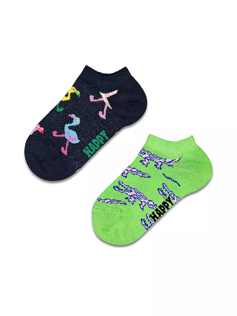HAPPY SOCKS | Calzini sneaker da bambino ANIMALS, confezione da 2, blu navy | Blu