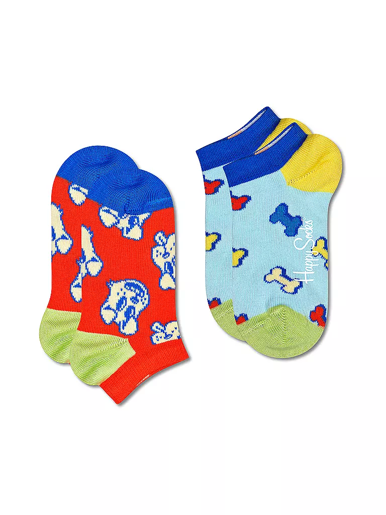 HAPPY SOCKS | Calzini sneaker da bambino DOG&BONE, confezione da 2, arancioni | Rosso