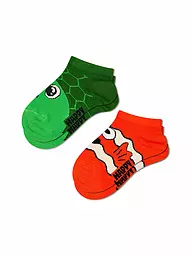 HAPPY SOCKS | Calzini sneaker da bambino TURTLE confezione da 2 green | Verde
