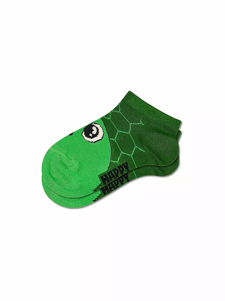 HAPPY SOCKS | Calzini sneaker da bambino TURTLE confezione da 2 green | 