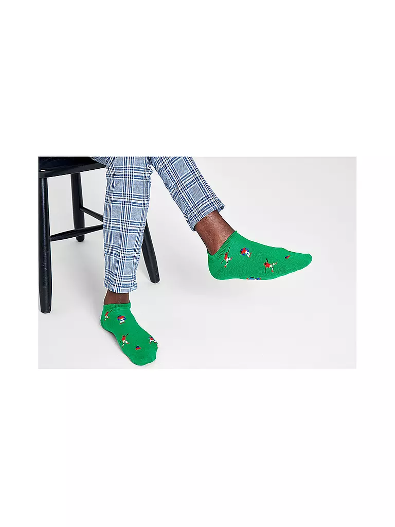 HAPPY SOCKS | Calzini sneaker da donna 36-40 FOOTBALL colorati | Verde scuro