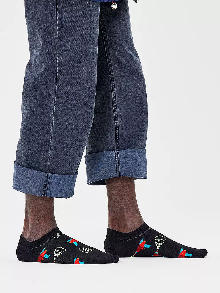 HAPPY SOCKS | Calzini sneaker da uomo LAZER QUEST nero / multi | Nero