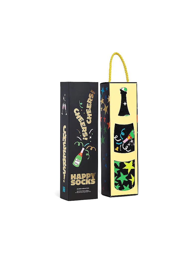 HAPPY SOCKS | Confezione regalo da uomo calzini CELEBRATIONS SOCKS confezione da 3 paia 41-46 black | Nero